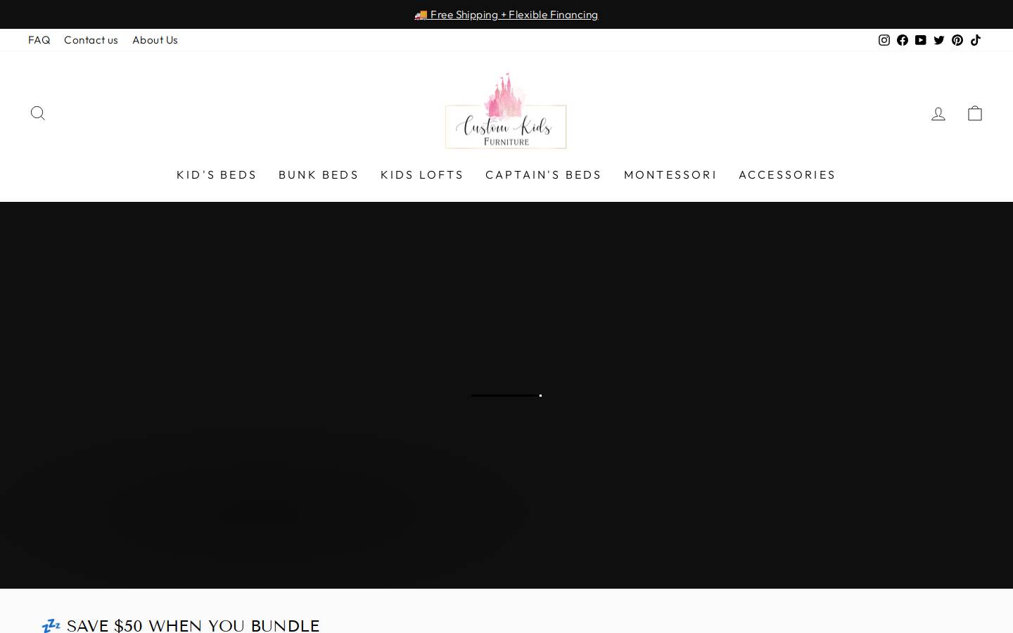 Custom Kids Furniture homepage screenshot