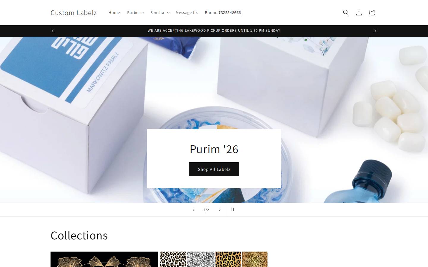 customlabelz.com homepage screenshot