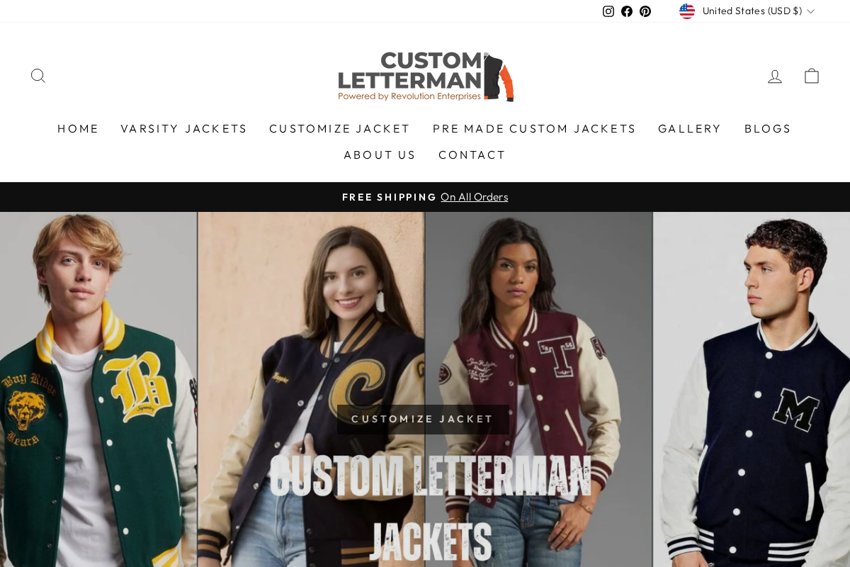 Customletterman homepage screenshot