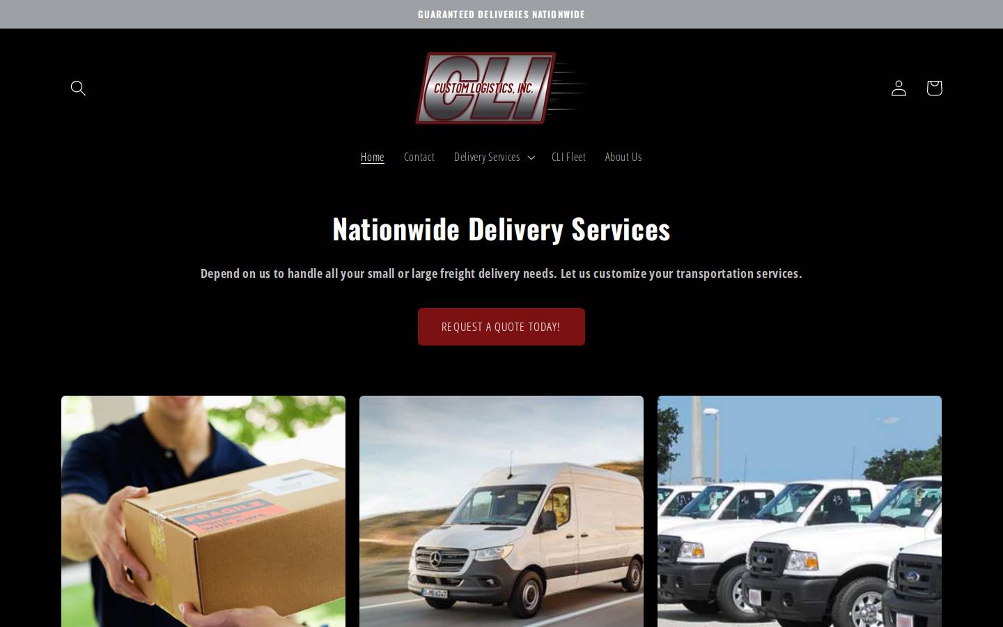 customlogistics.org homepage screenshot