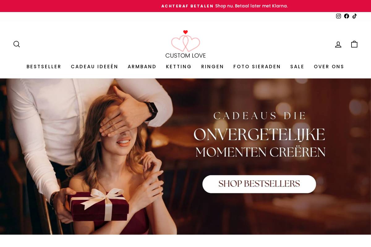 Customlove homepage screenshot