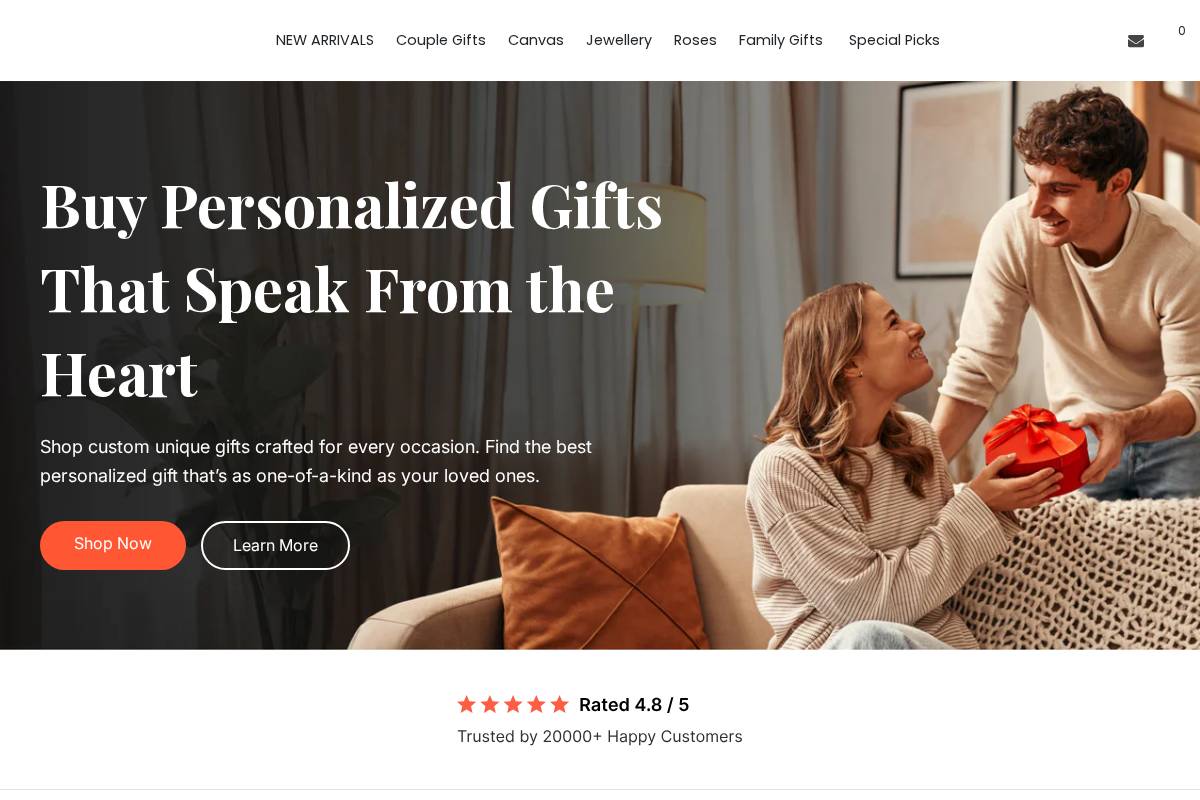 Customloveshop homepage screenshot