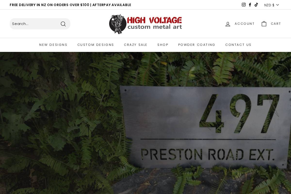 custommetalart.co.nz homepage screenshot
