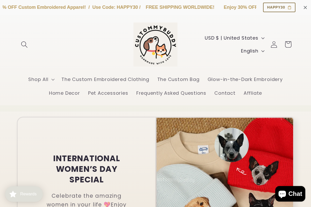 Custommybuddy homepage screenshot