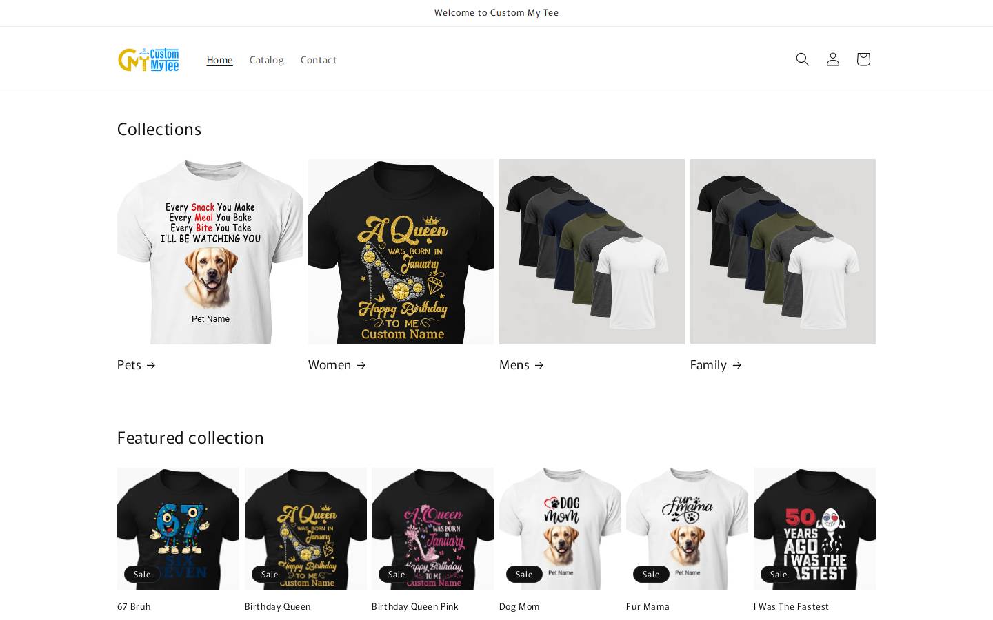 custommytee.com homepage screenshot