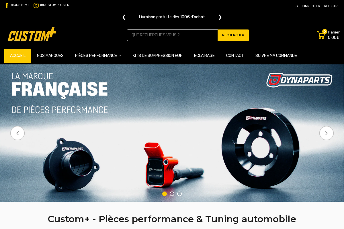 CUSTOM+ homepage screenshot