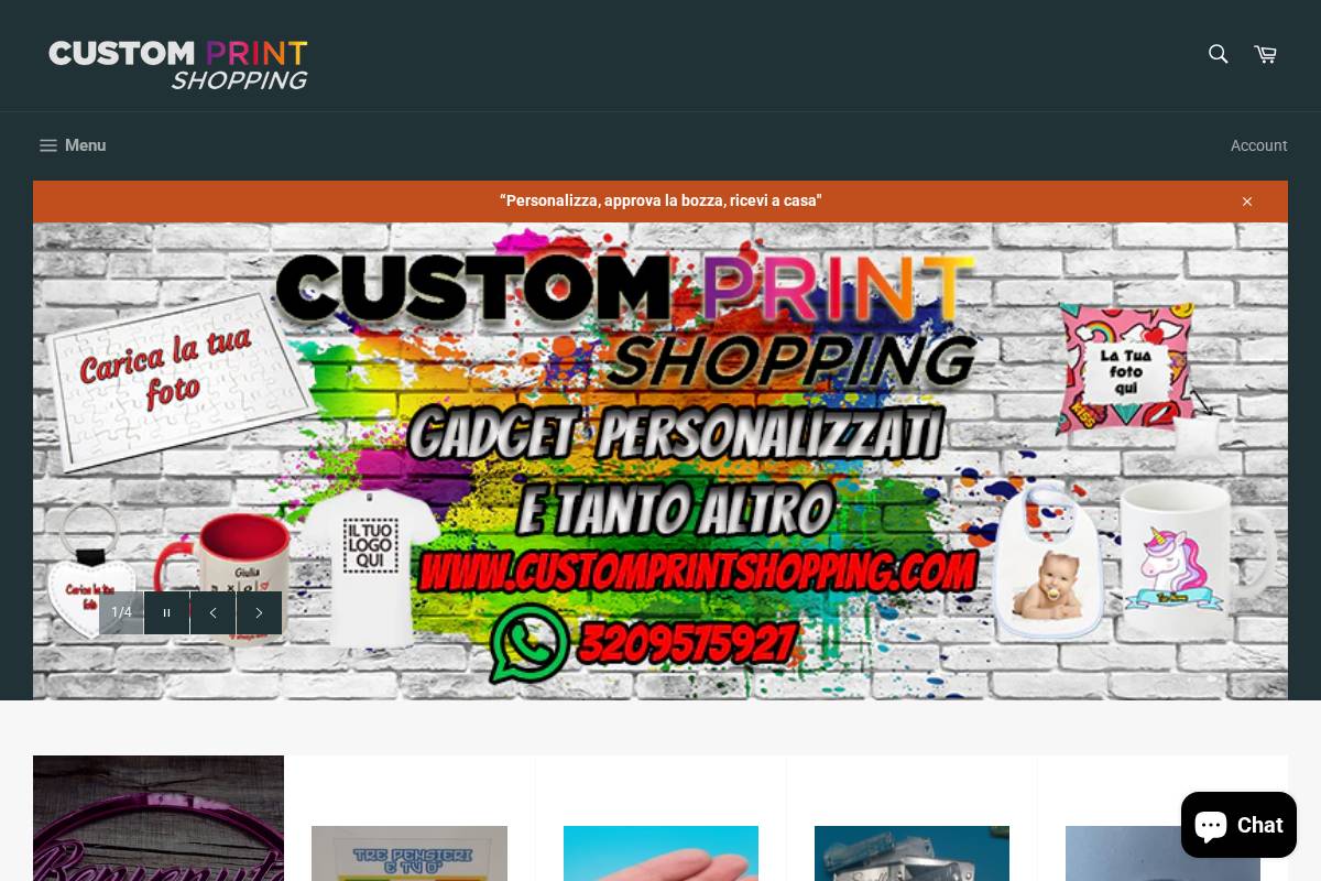 customprintshopping.com homepage screenshot