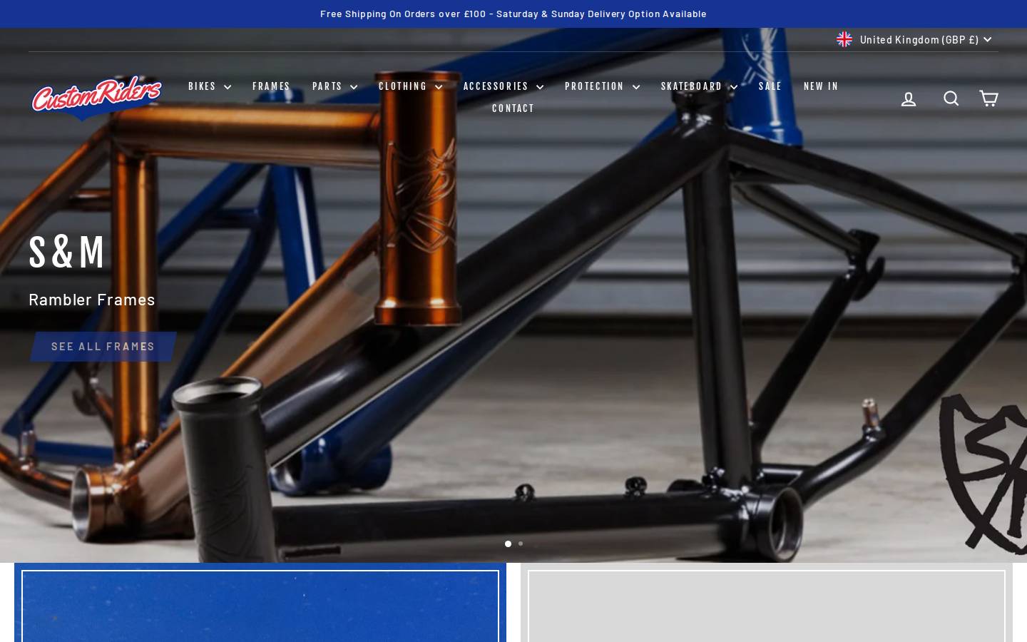 Custom Riders homepage screenshot