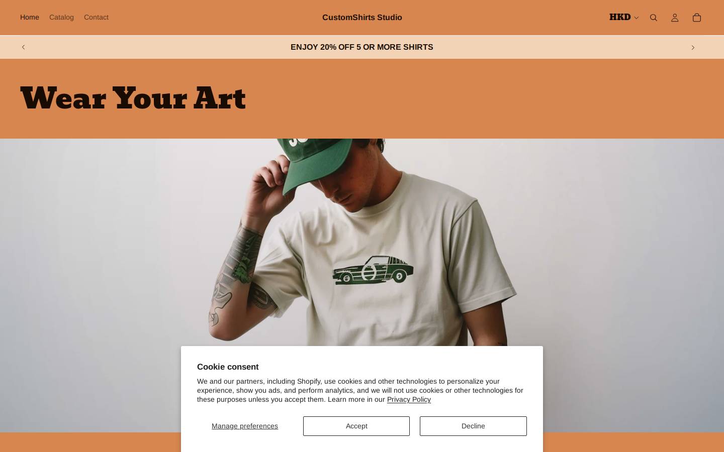 customshirts.studio homepage screenshot