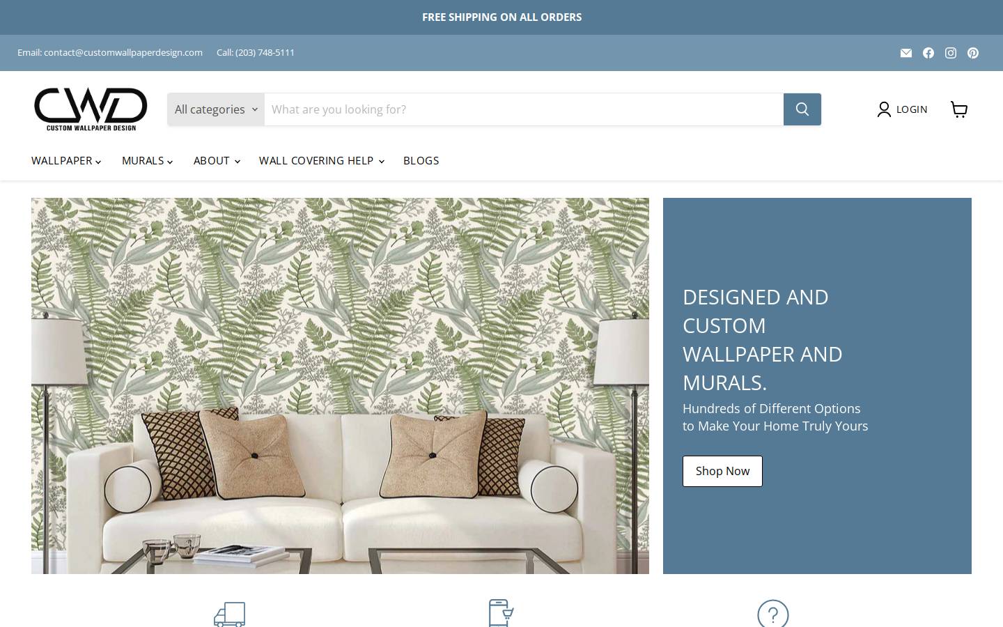 customwallpaperdesign.com homepage screenshot