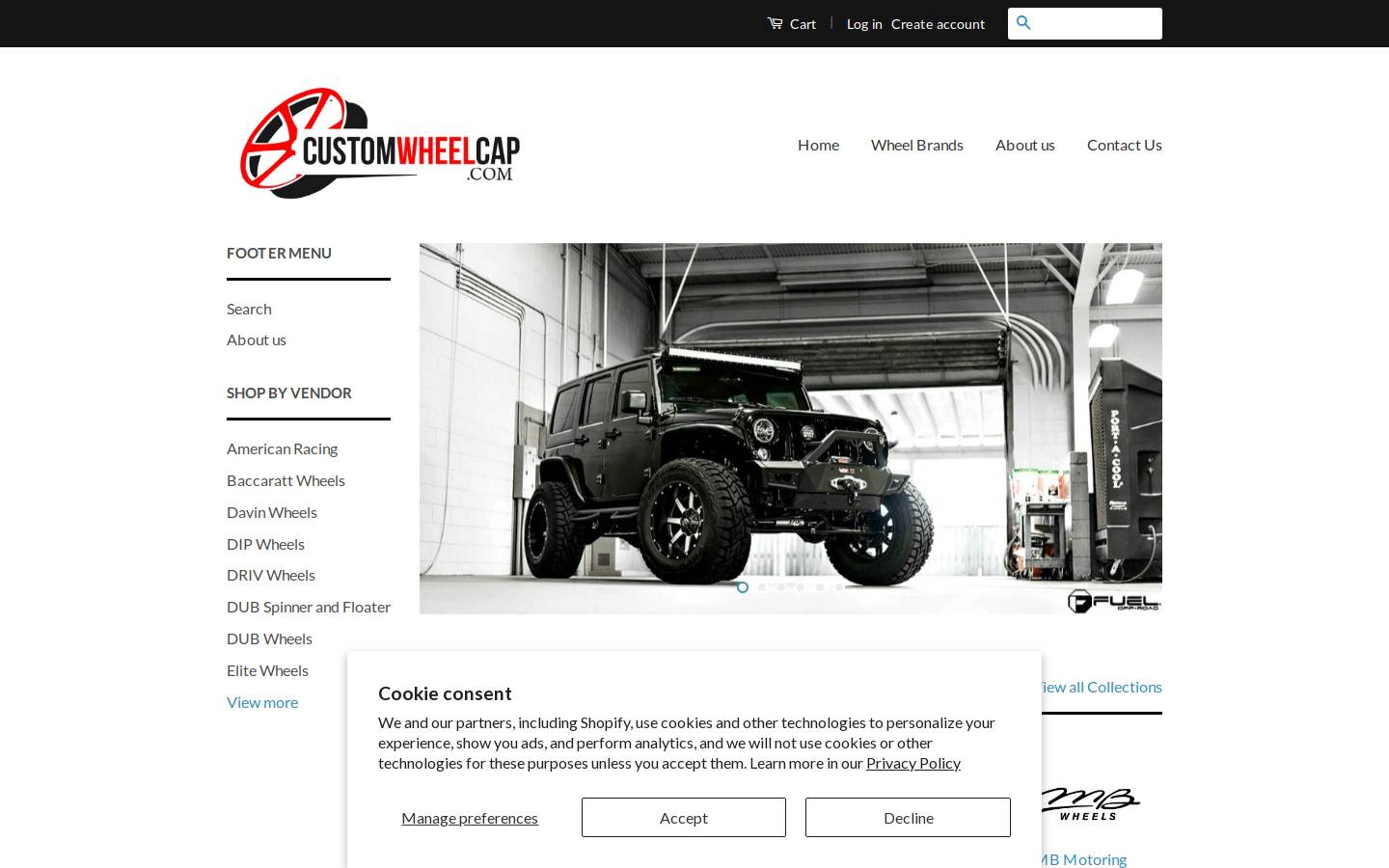 customwheelcap.com homepage screenshot