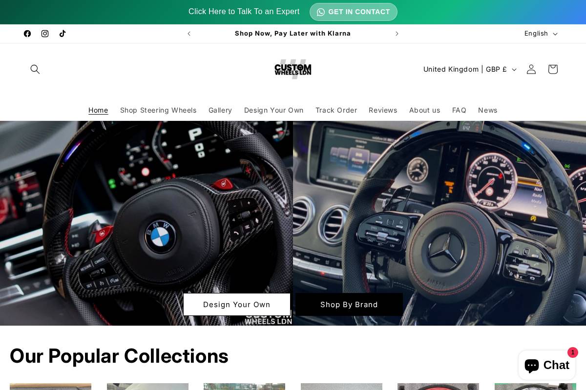 Customwheelsldn homepage screenshot