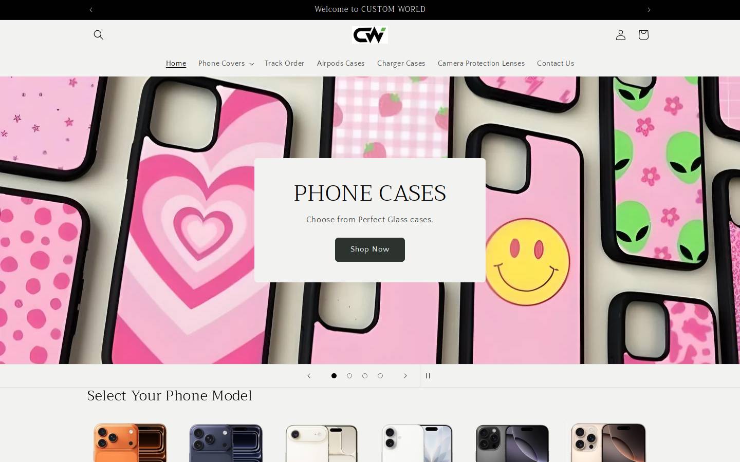 customworld.in homepage screenshot