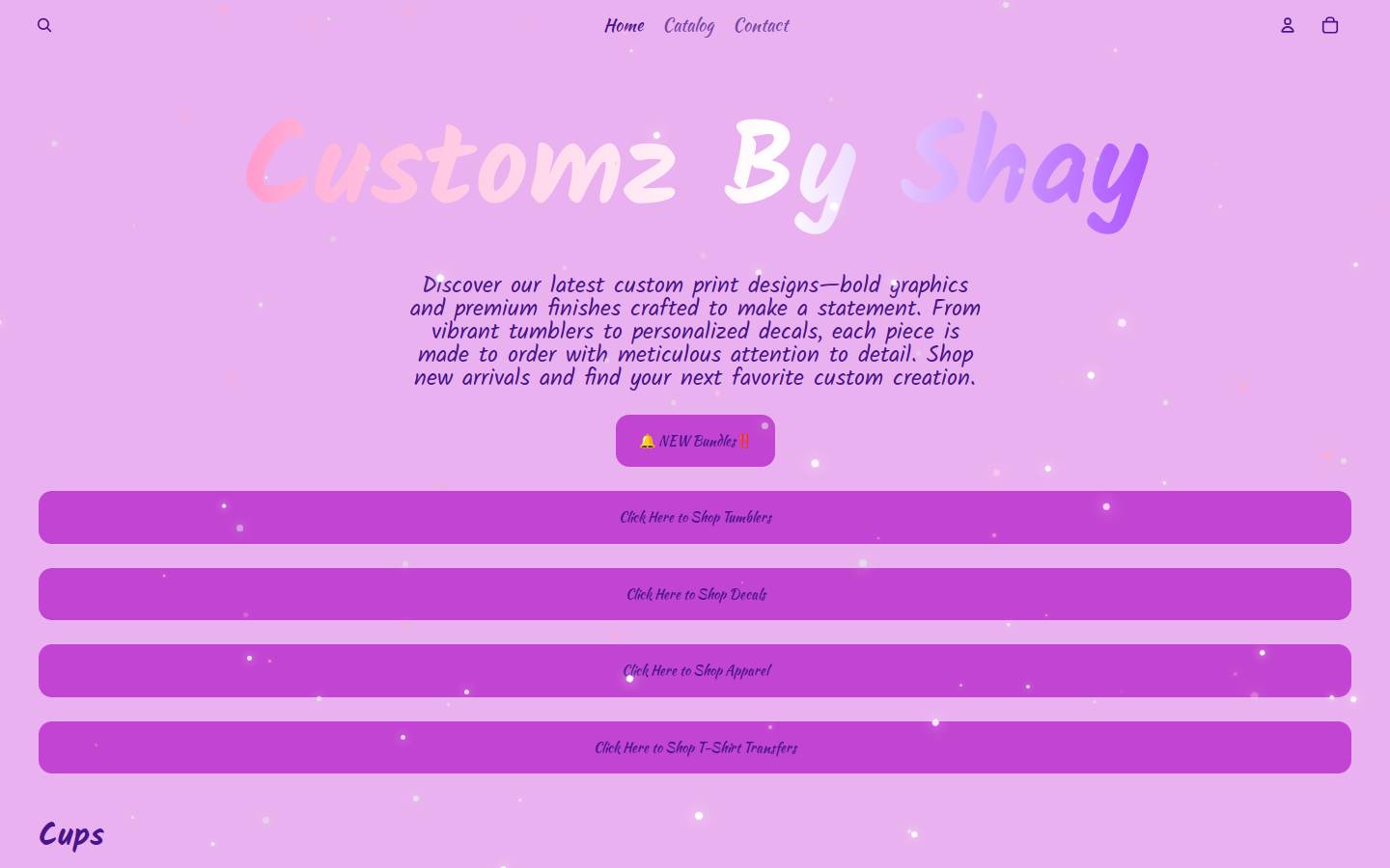 customzbyshay.com homepage screenshot