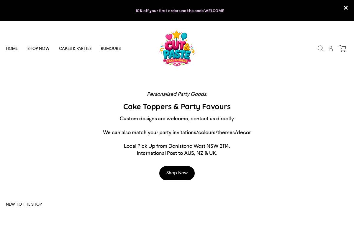 cutandpasteau.com homepage screenshot