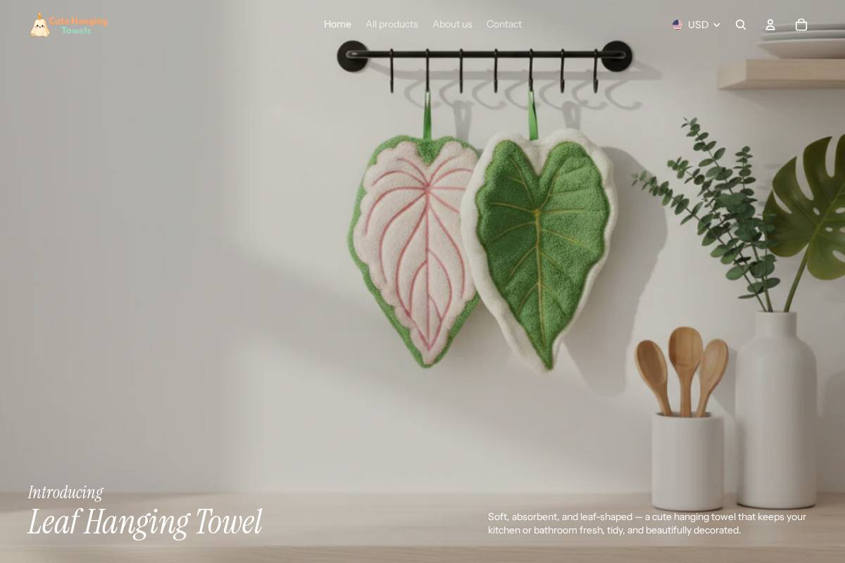 cutehangingtowels.shop homepage screenshot