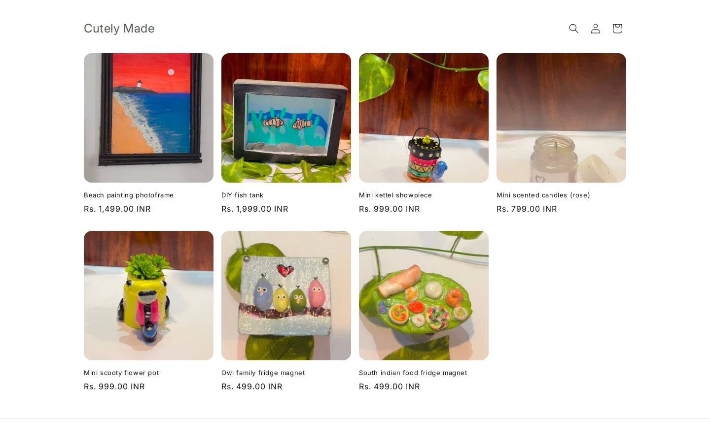 cutelymade.com homepage screenshot