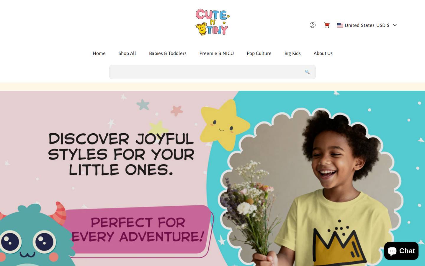 cutentiny.com homepage screenshot