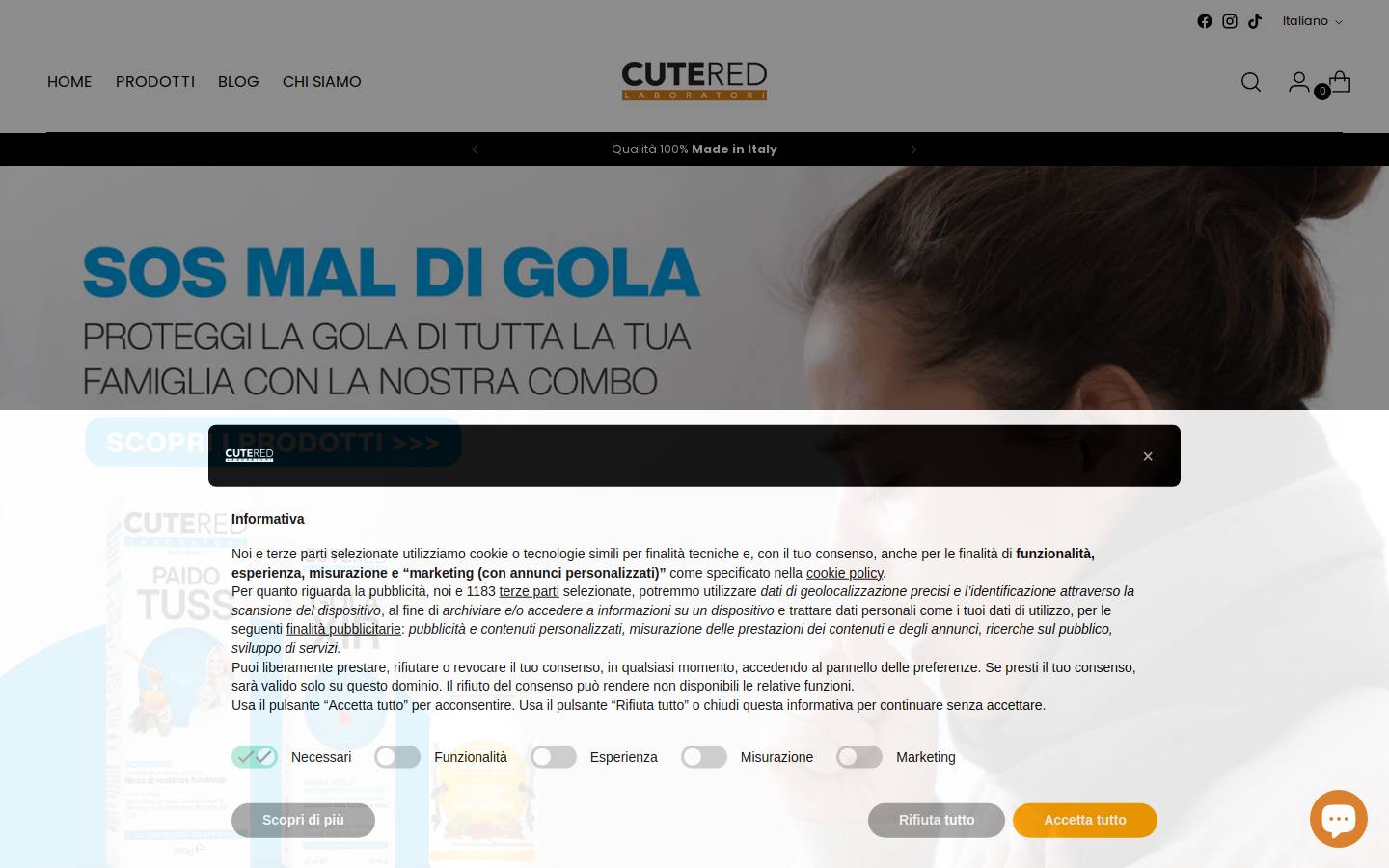 Cutered homepage screenshot