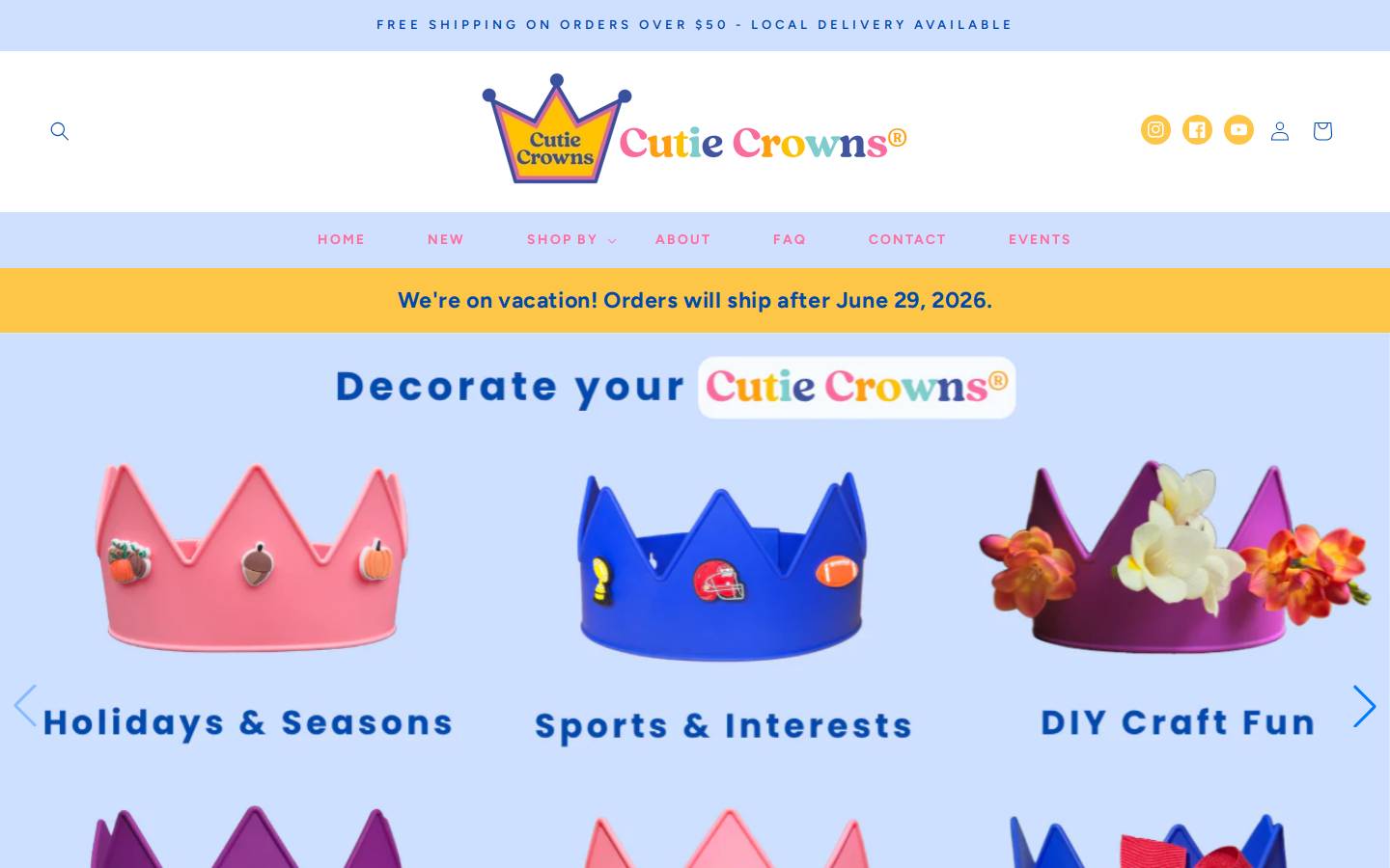 cutiecrowns.com homepage screenshot