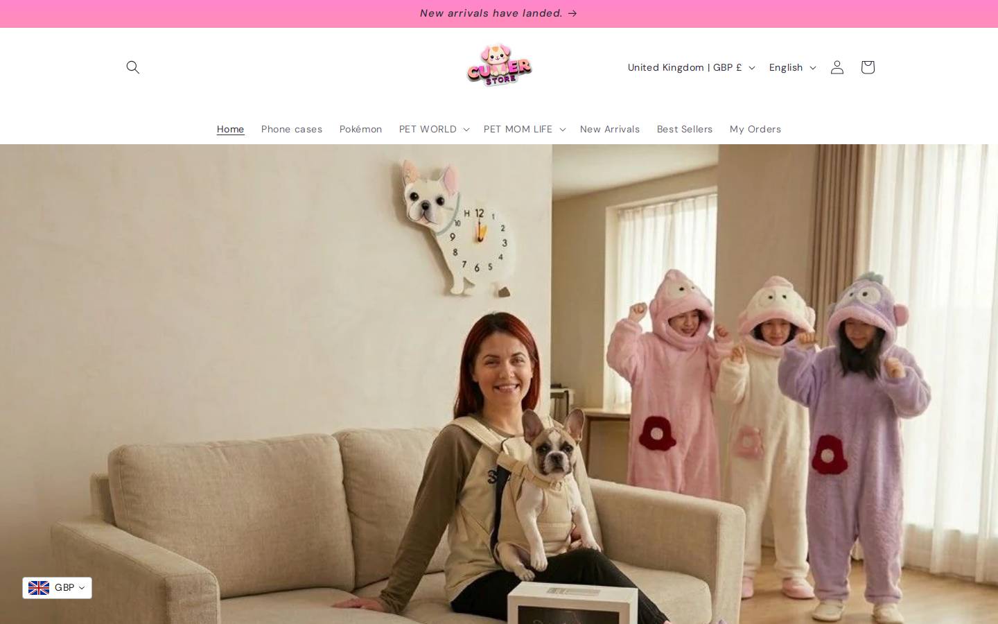 Cutierstore homepage screenshot