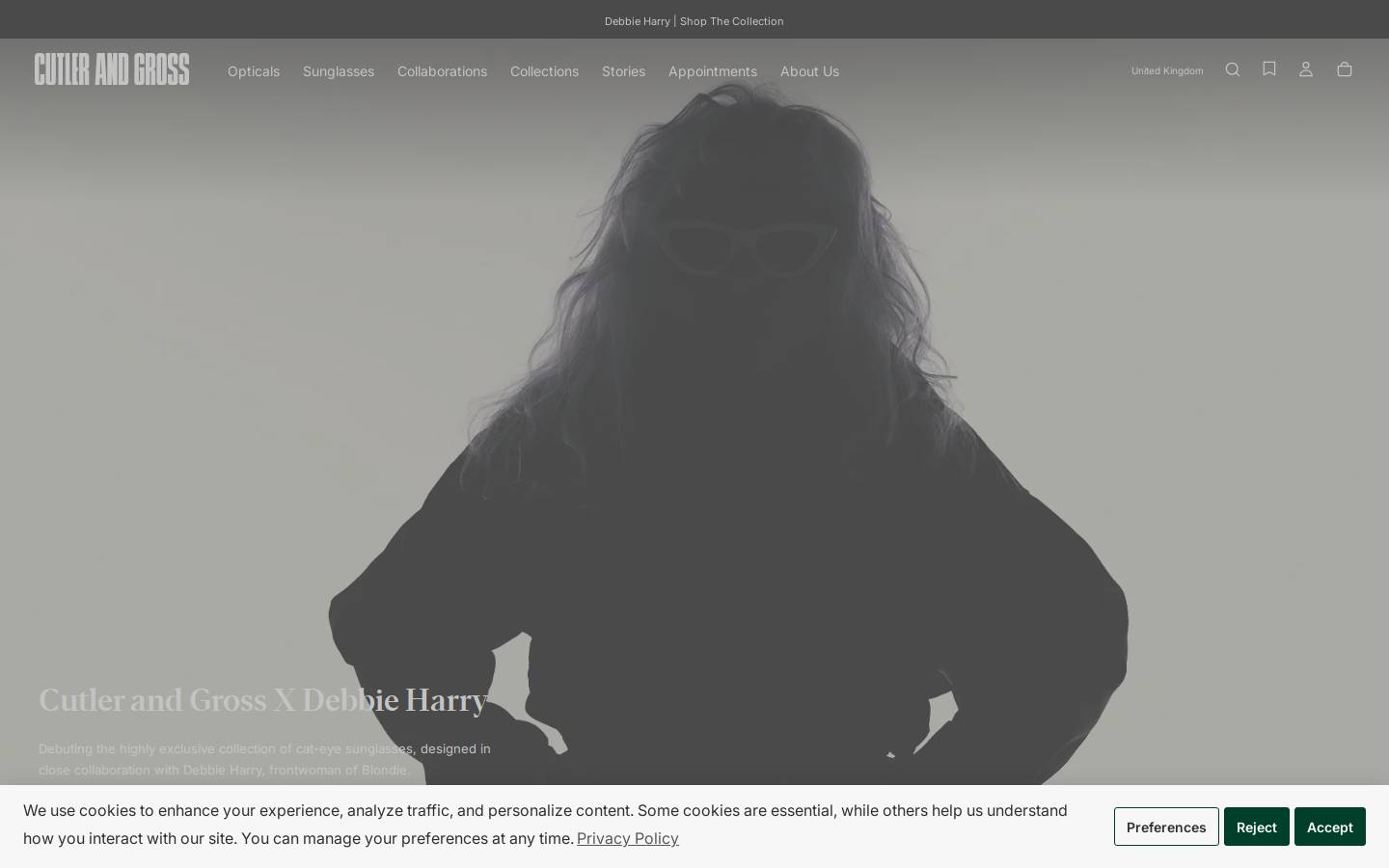 Cutler and Gross homepage screenshot