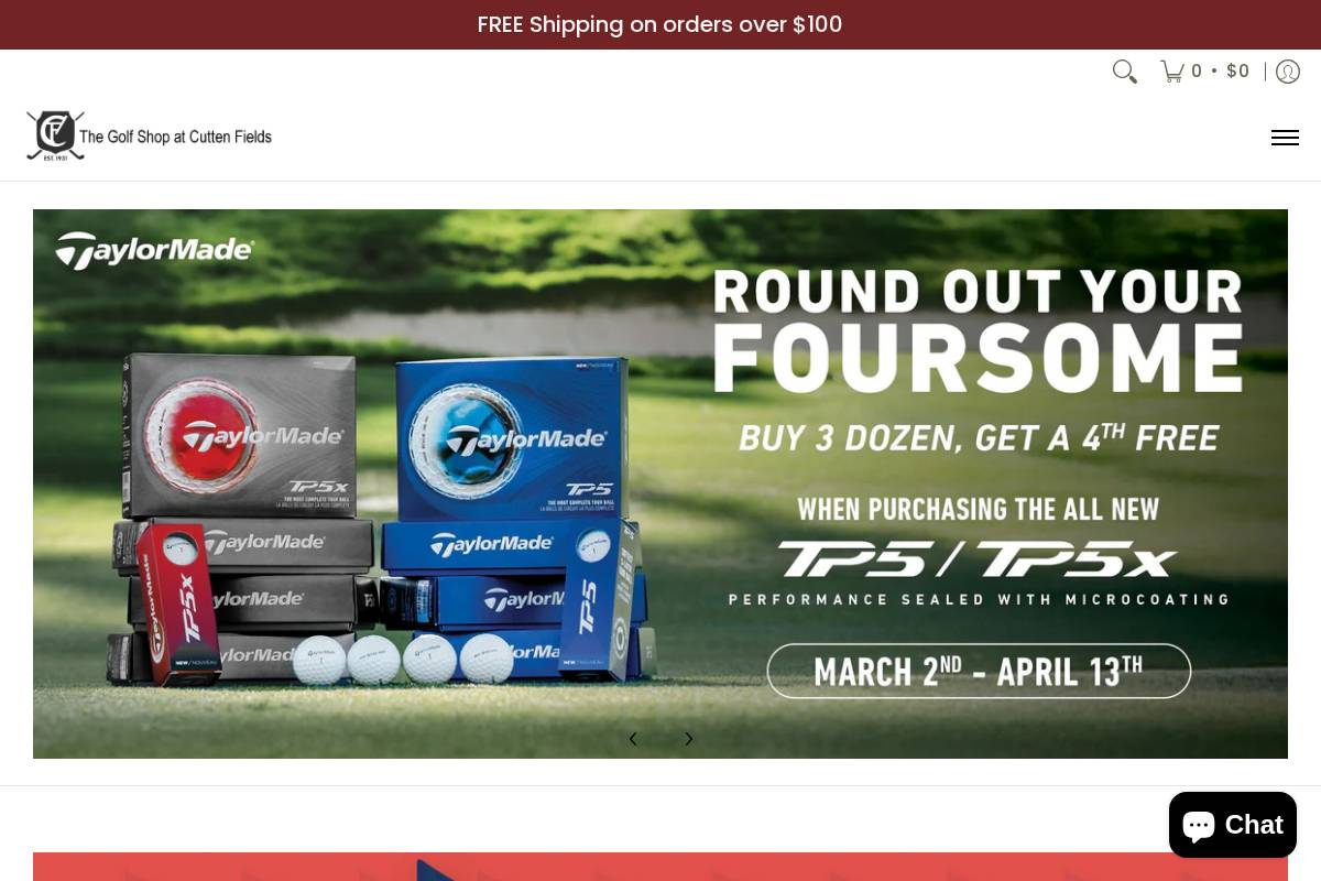 cuttengolfshop.com homepage screenshot