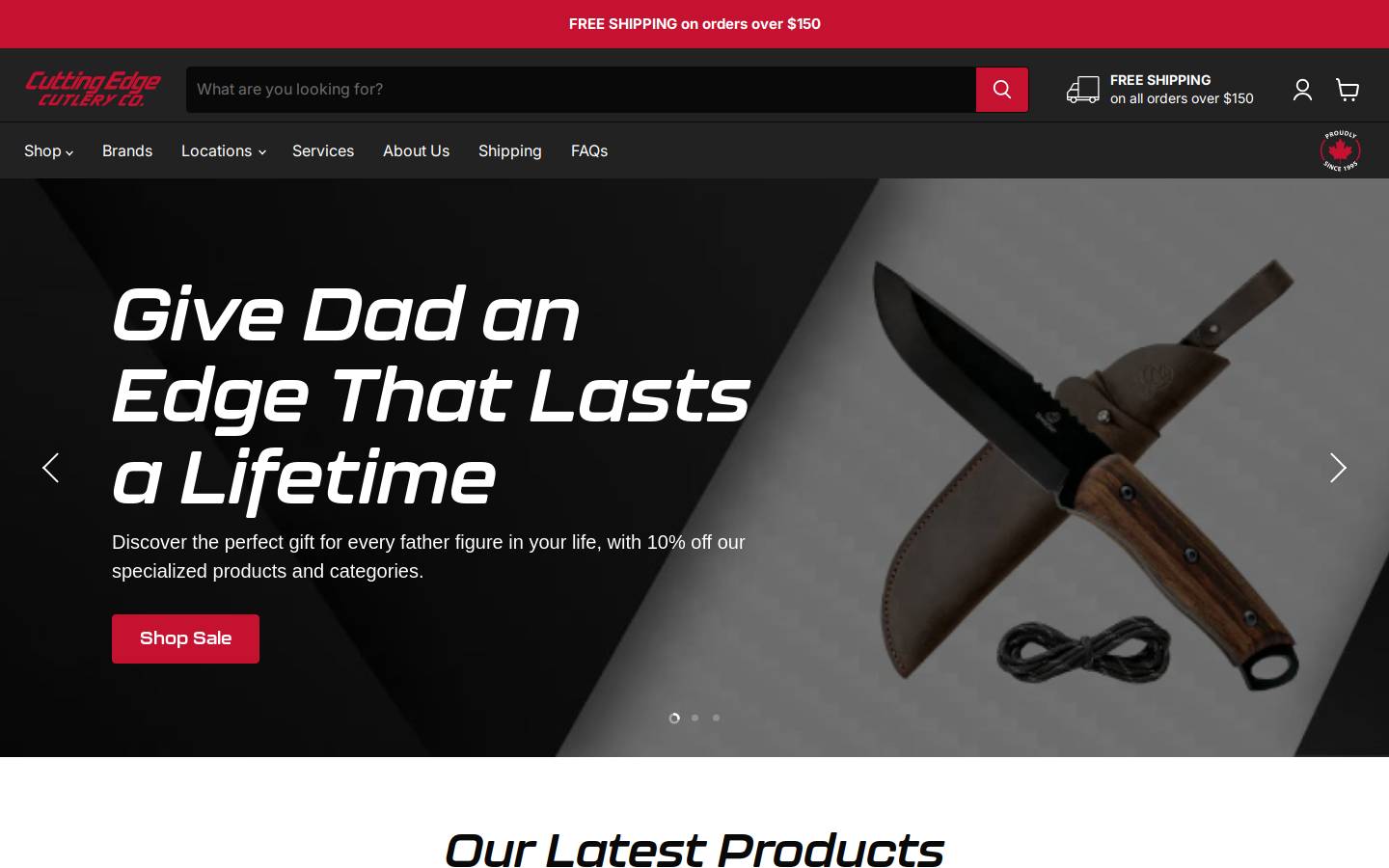 cuttingedgecutleryco.com homepage screenshot