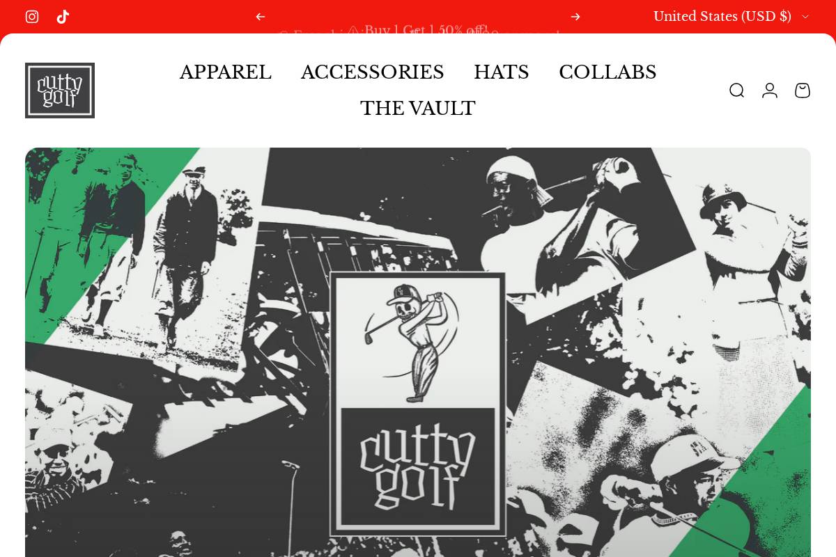 cuttygolf.com homepage screenshot