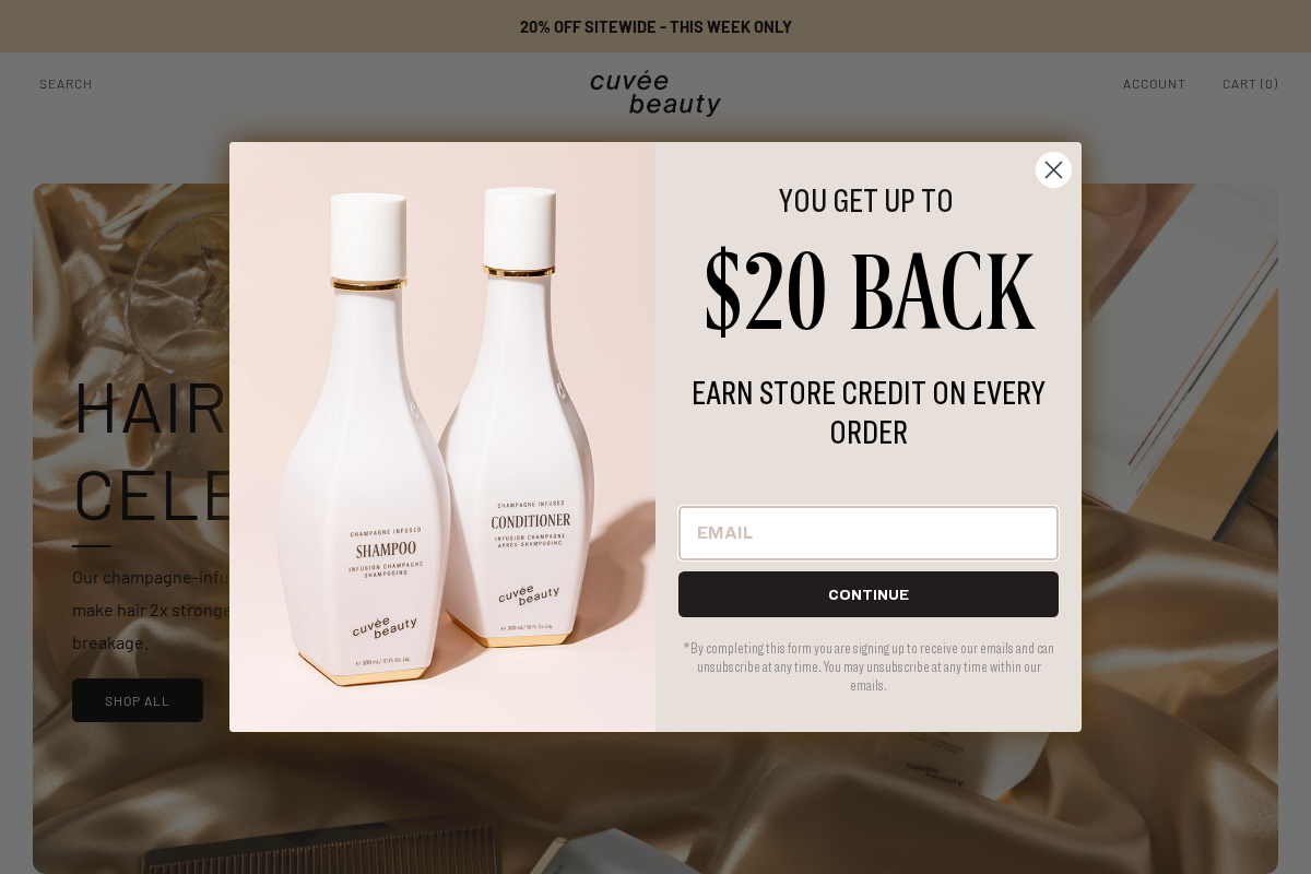 cuveebeauty.com homepage screenshot