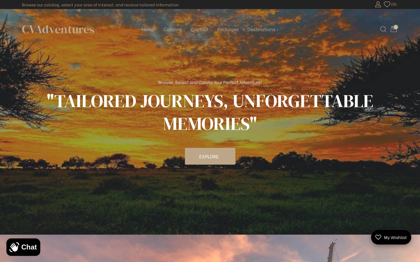 cv-adventures.com homepage screenshot