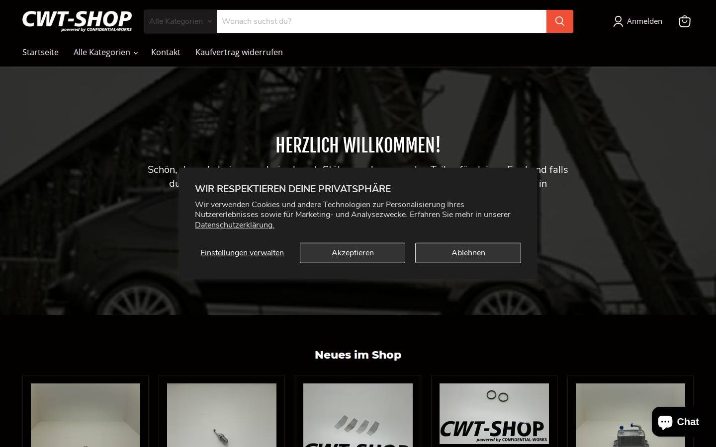 cwt-shop.de homepage screenshot