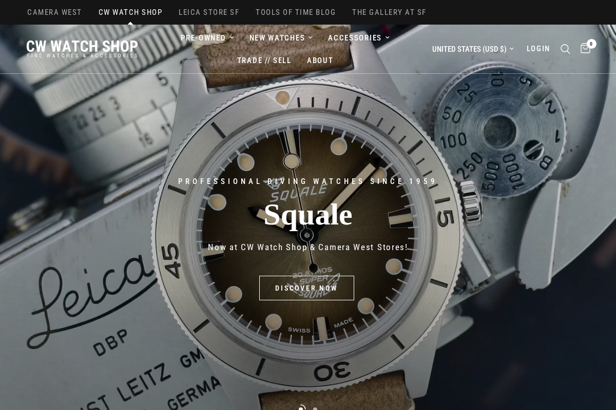 C.W. Watch Shop homepage screenshot