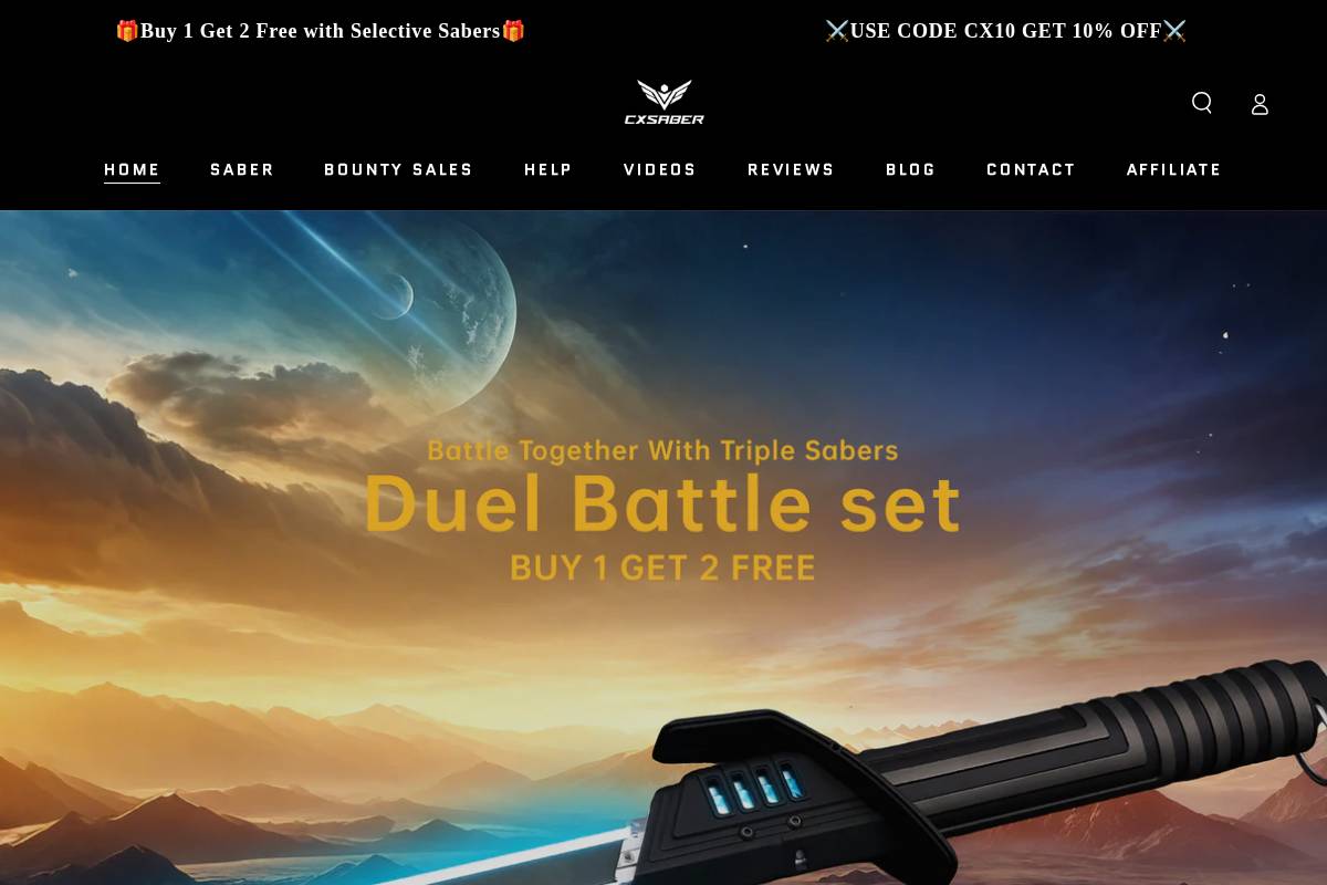 Cxsaber homepage screenshot