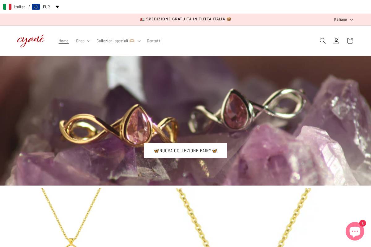 cyanejewels.com homepage screenshot