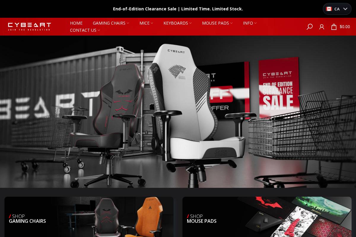 Cybeart homepage screenshot