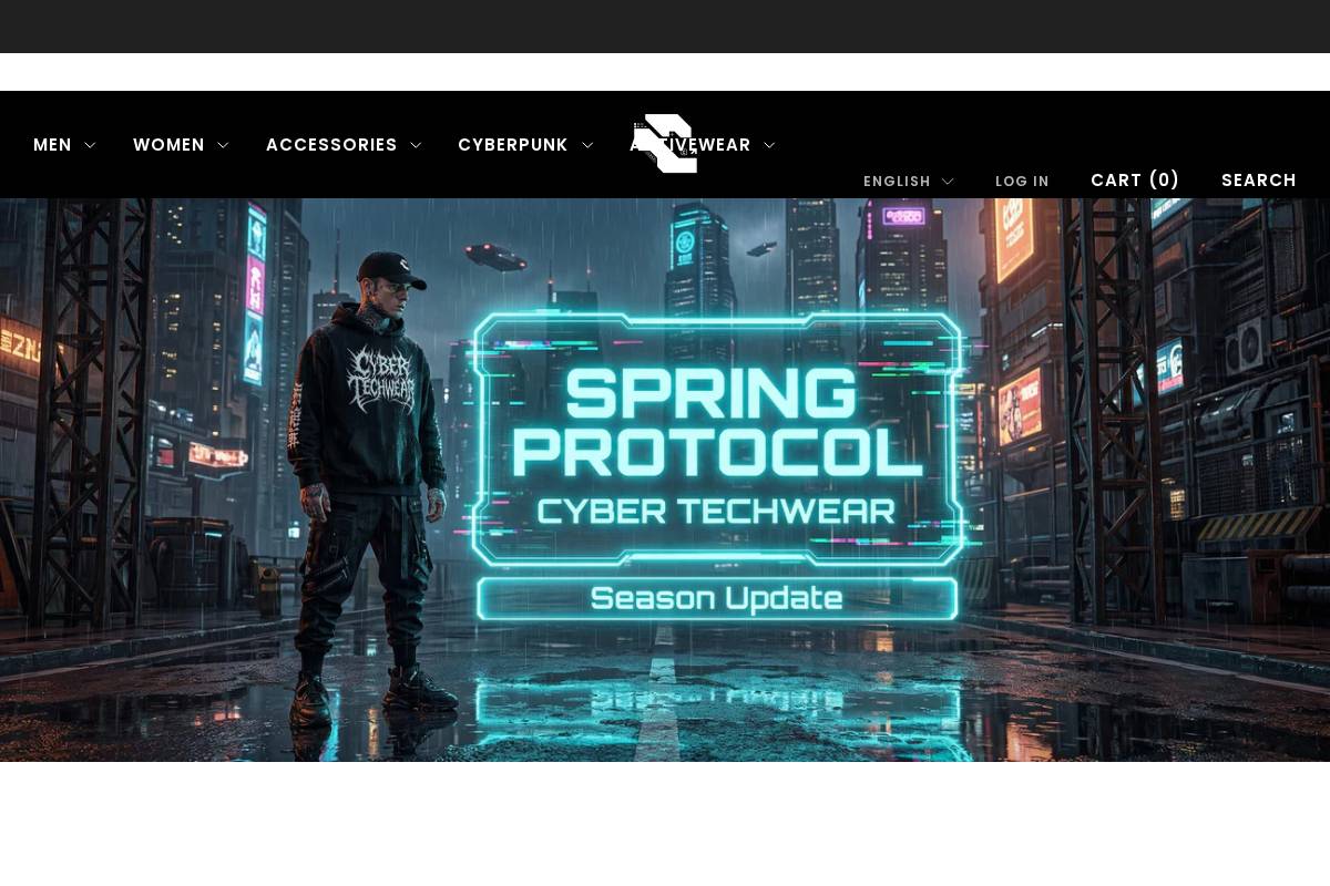 cyber-techwear.com homepage screenshot