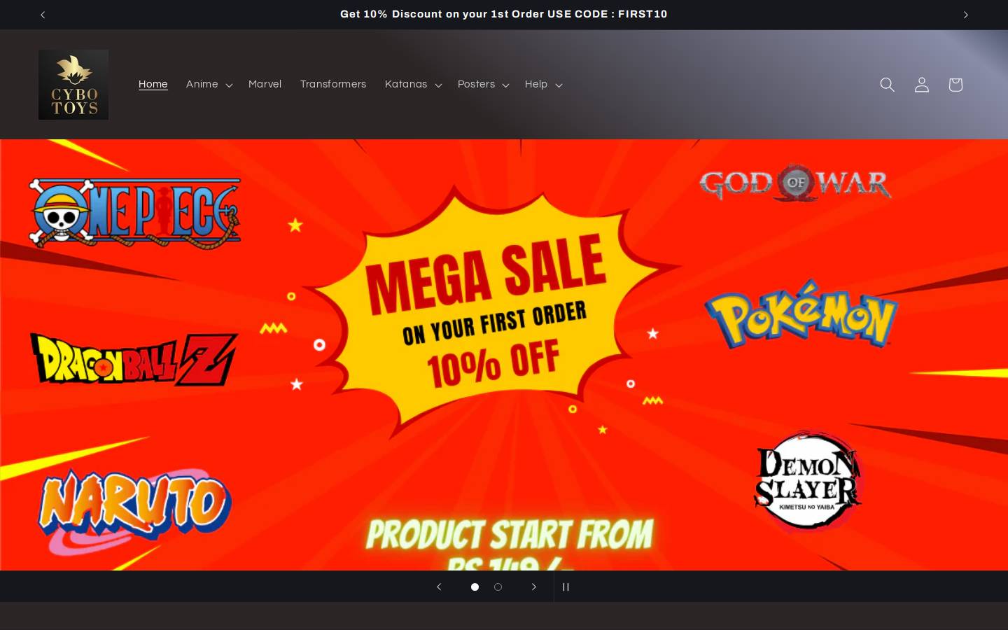 cybotoys.com homepage screenshot