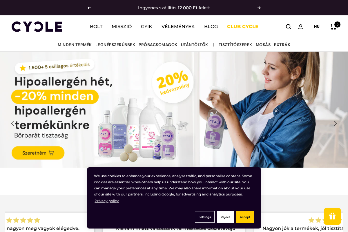 Cycle homepage screenshot