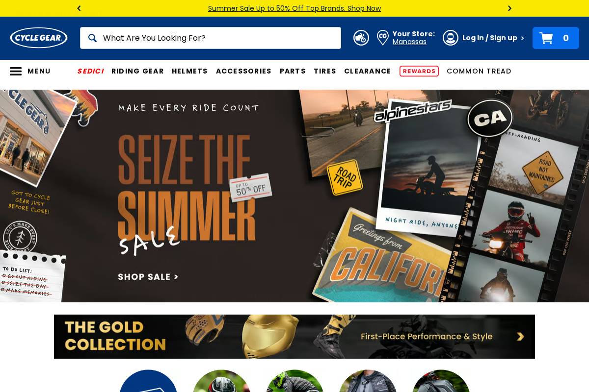 cyclegear.com homepage screenshot