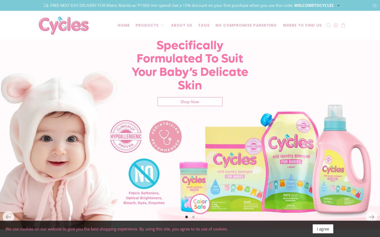 cyclesbaby.com homepage screenshot