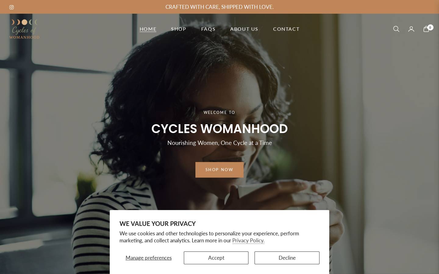 cyclesofwomanhood.com homepage screenshot