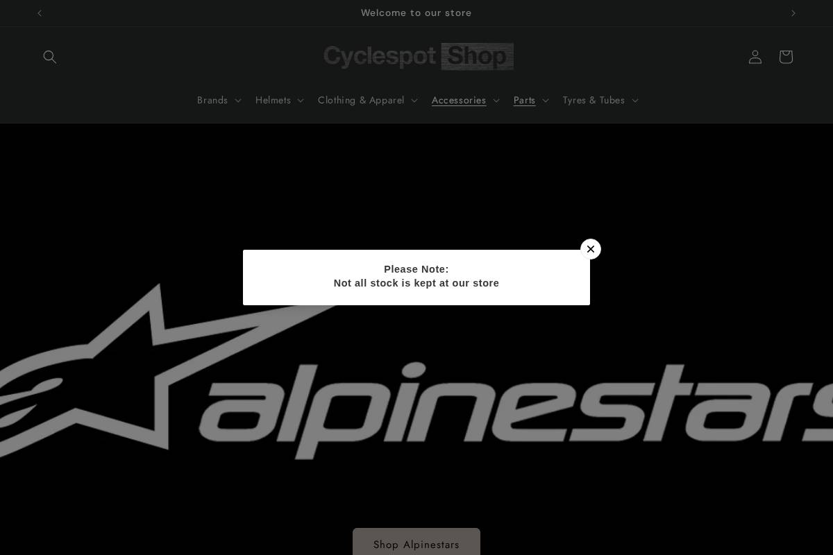 cyclespotshop.com homepage screenshot