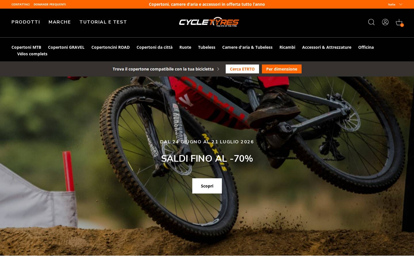 Cycletyres homepage screenshot