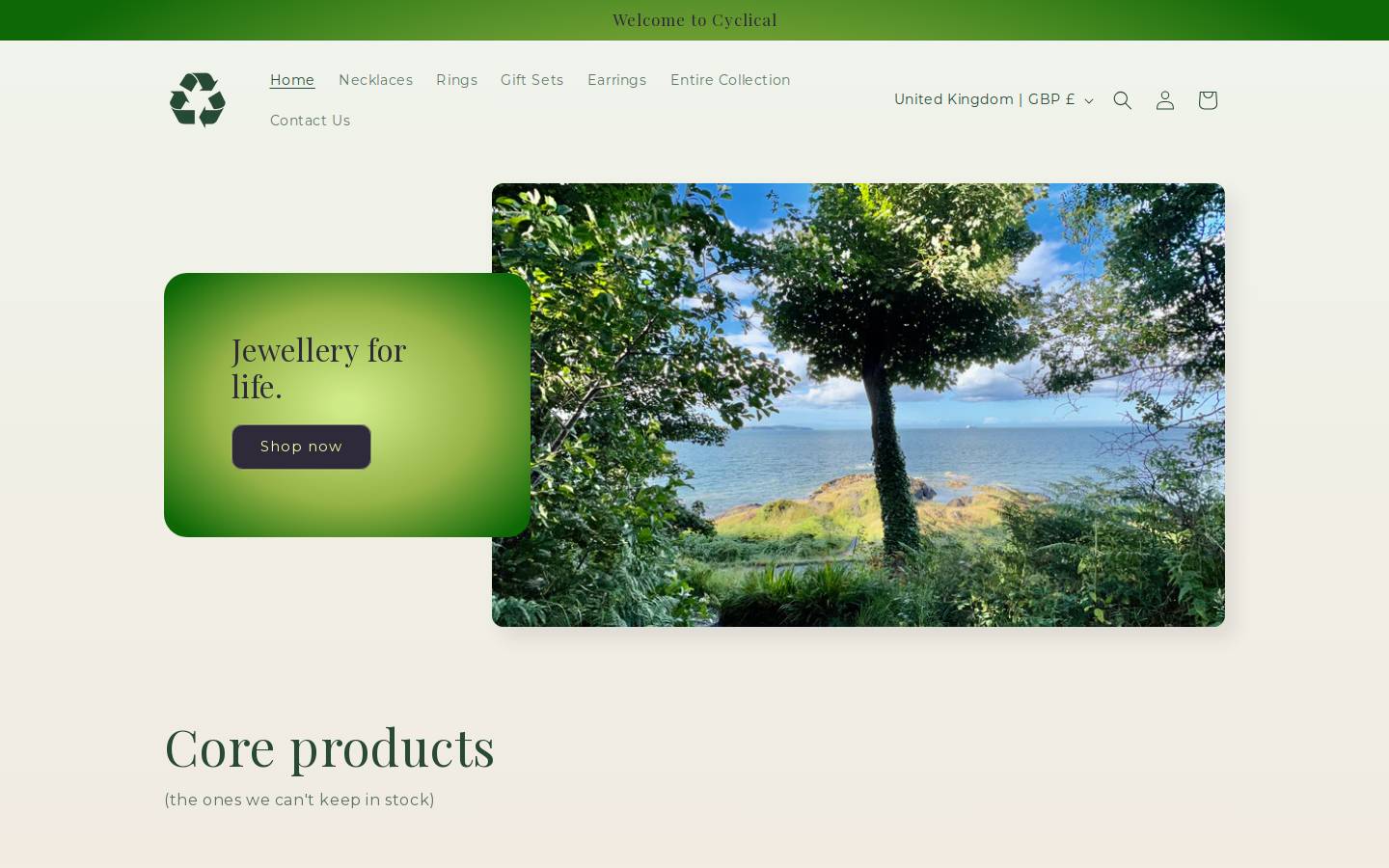 cyclicalapparel.com homepage screenshot