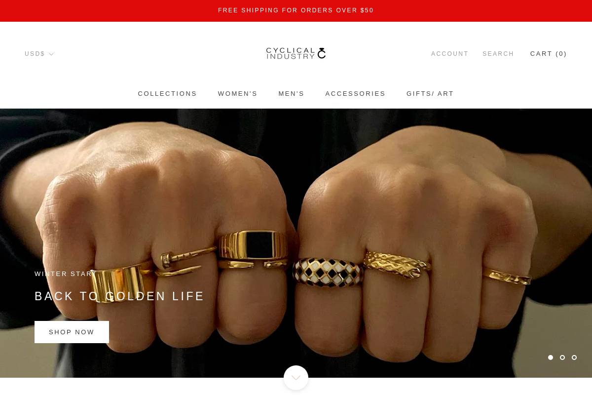 cyclicalind.com homepage screenshot