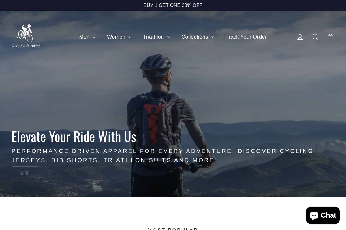 cyclingsupreme.com homepage screenshot