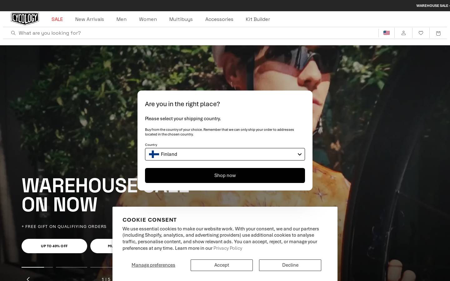 cycologyclothing.com homepage screenshot