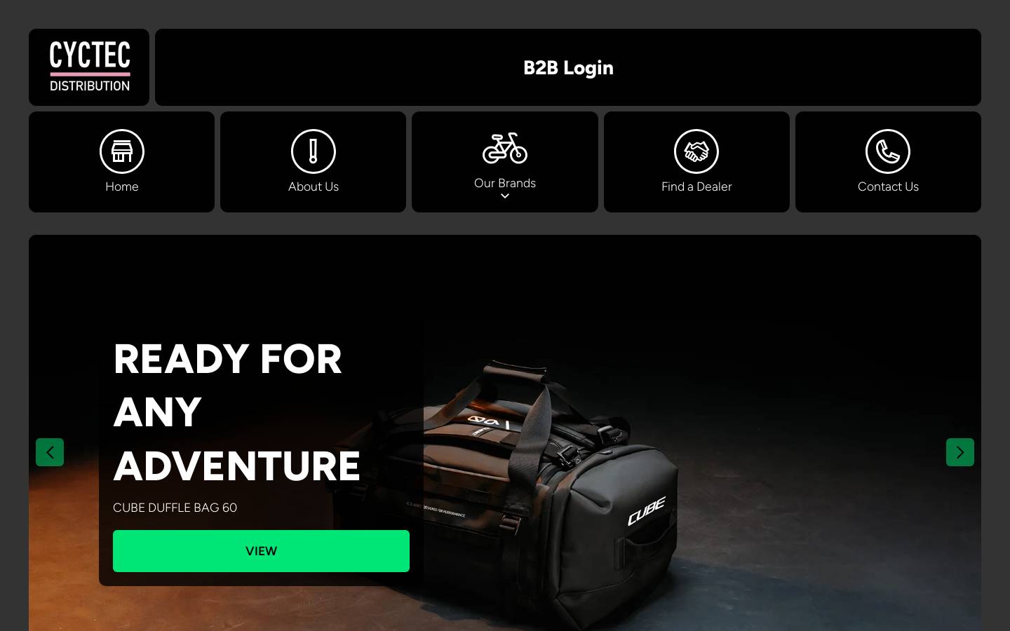 cyctecdistribution.com homepage screenshot