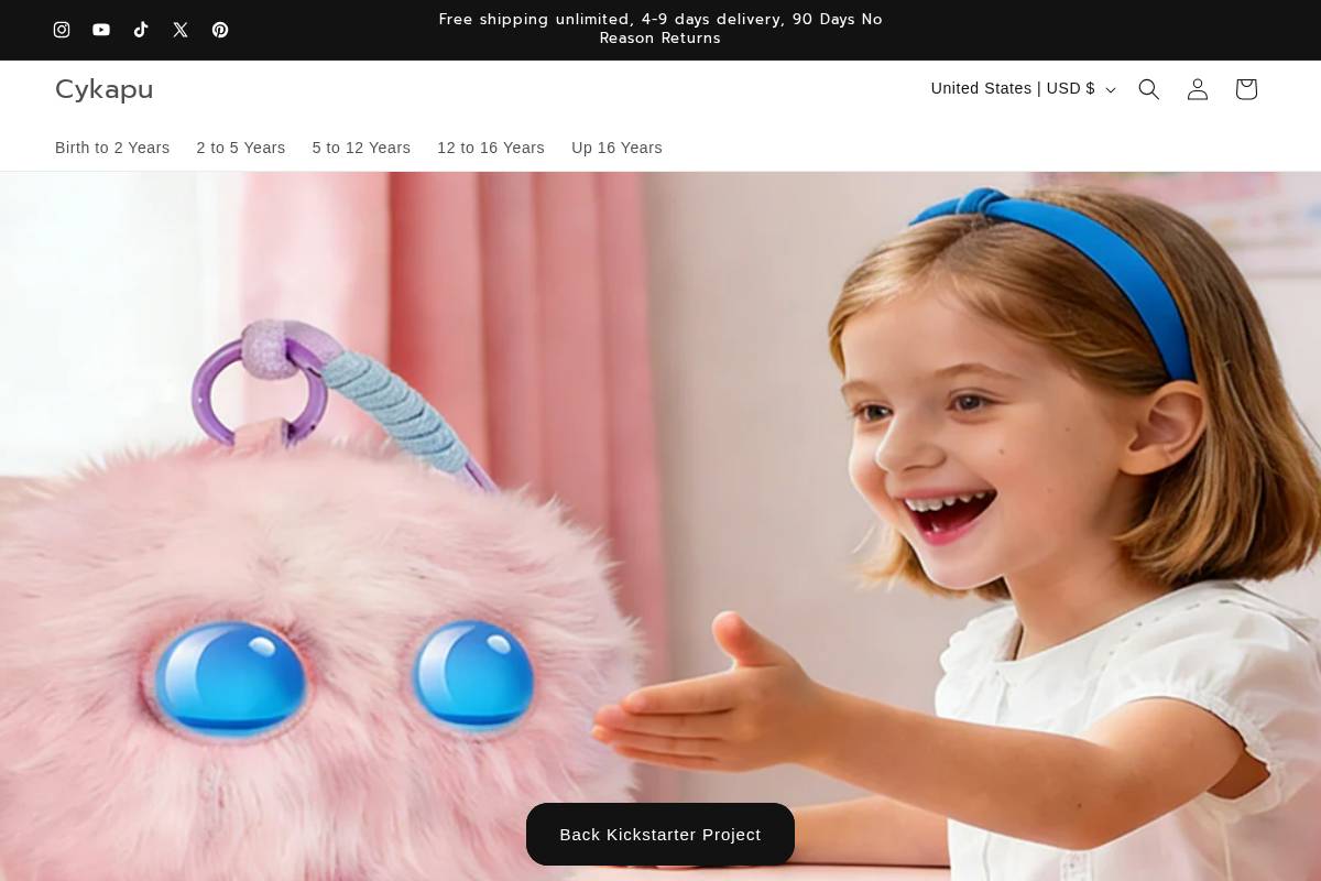 Cykapu homepage screenshot